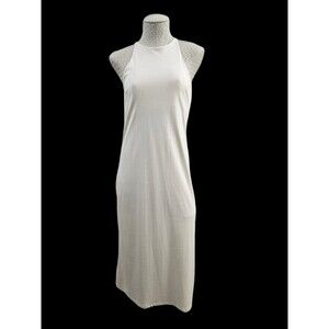 Zara Womens‎ Small Lightweight 100% Cotton Sleeveless Fitted Midi Dress NEW NWT